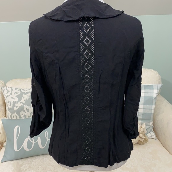 American Rag Black Lightweight Ruffled Jacket - Picture 8 of 10
